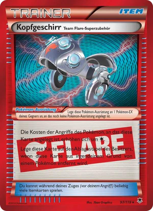 Kopfgeschirr Team Flare-Superzubehör — Phantomkräfte 97 German Pokémon card