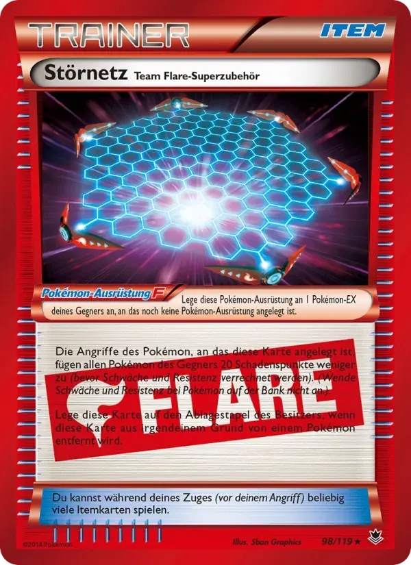 Störnetz Team Flare-Superzubehör — Phantomkräfte 98 German Pokémon card