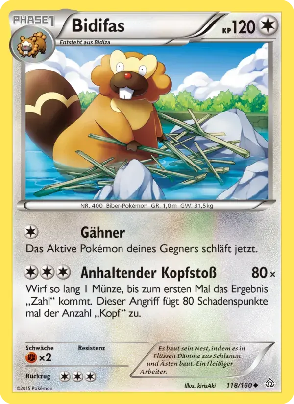 Bidifas — Protoshock 118 German Pokémon card