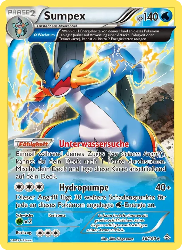 Sumpex — Protoshock 36 German Pokémon card