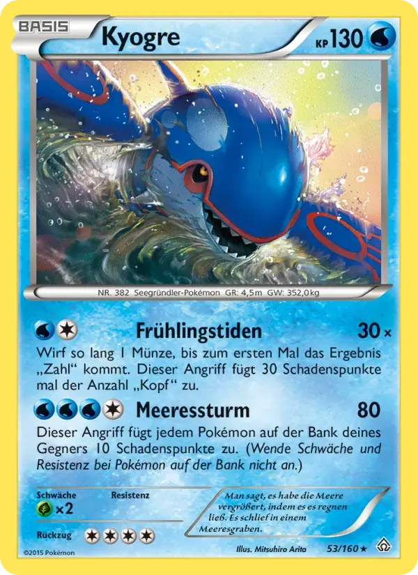 Kyogre — Protoshock 53 German Pokémon card