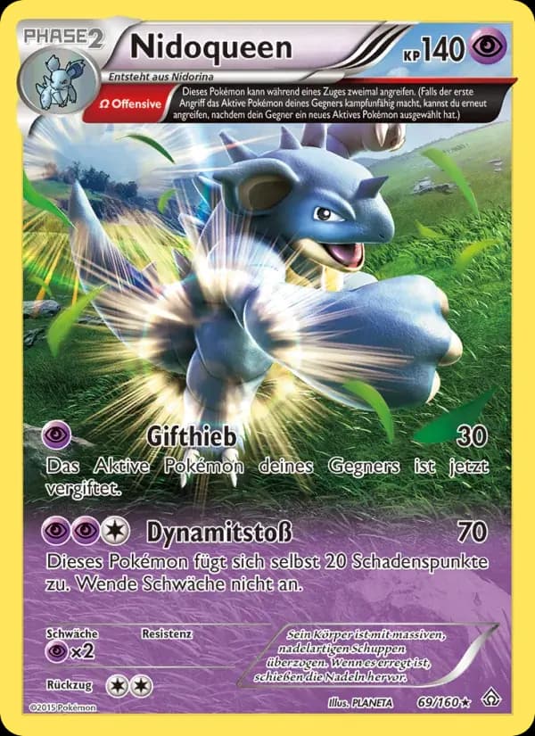 Nidoqueen — Protoshock 69 German Pokémon card