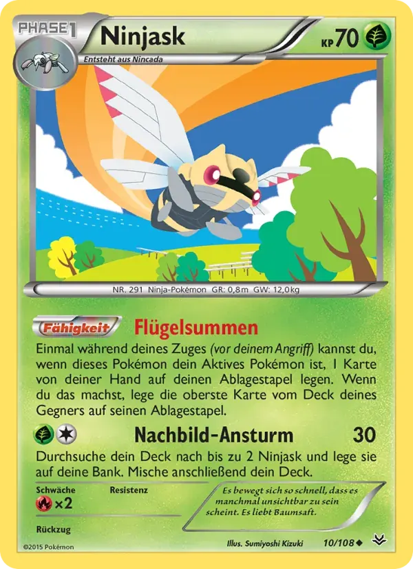 Ninjask — Drachenleuchten 10 German Pokémon card