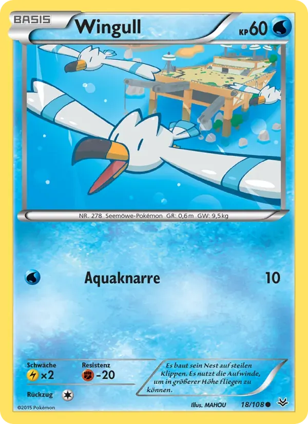 Wingull — Drachenleuchten 18 German Pokémon card
