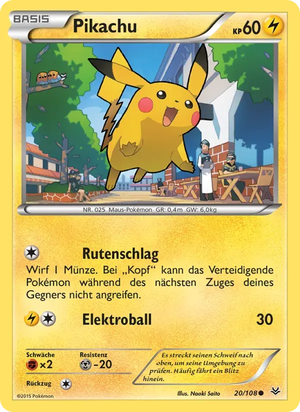 Pikachu — Drachenleuchten 20 German Pokémon card