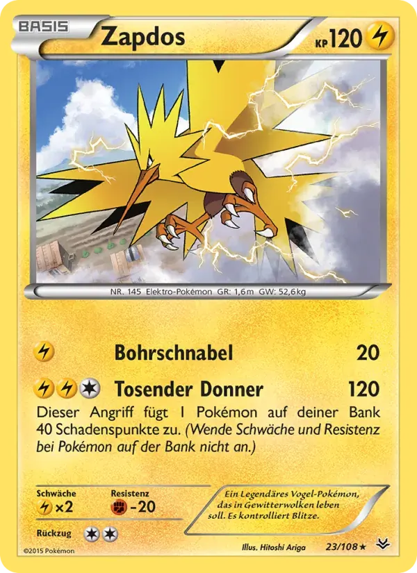 Zapdos — Drachenleuchten 23 German Pokémon card
