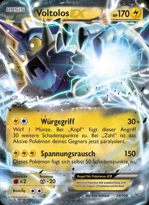 Voltolos EX — Drachenleuchten 26 German Pokémon card