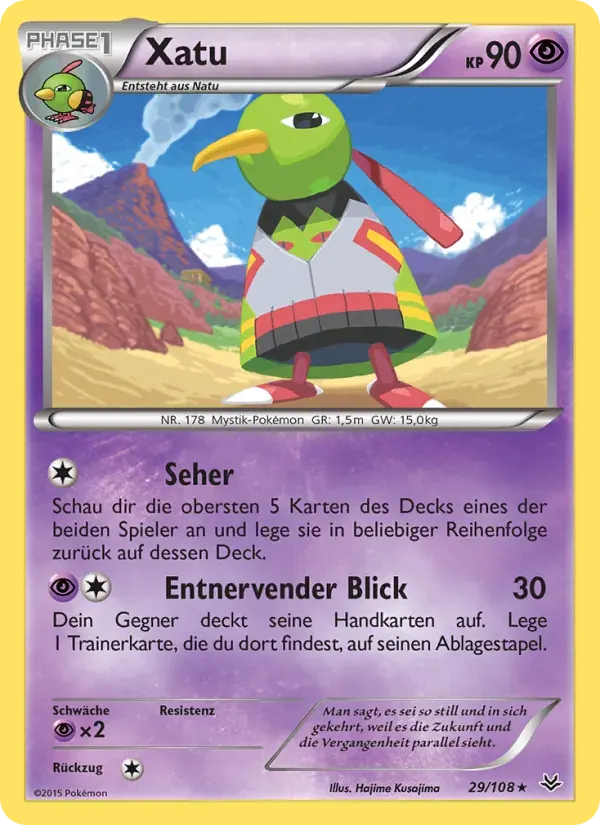 Xatu — Drachenleuchten 29 German Pokémon card