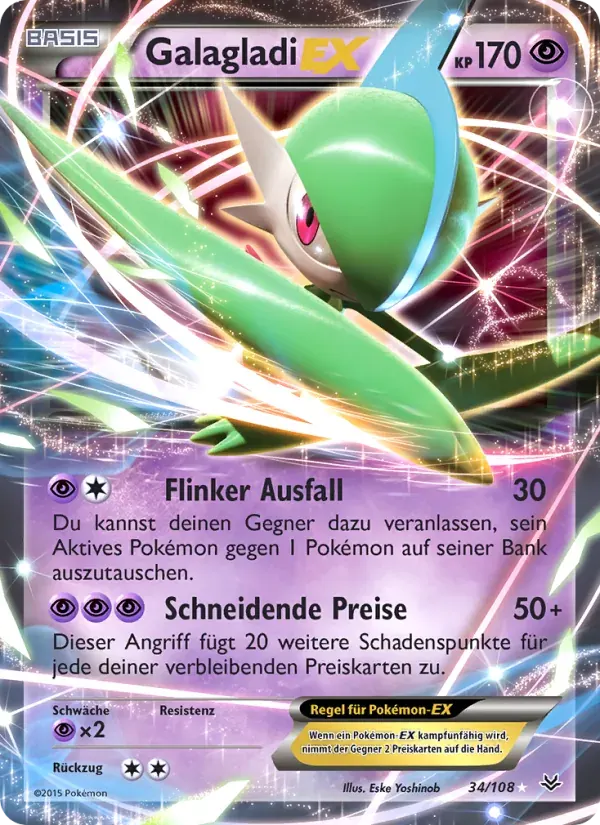 Galagladi EX — Drachenleuchten 34 German Pokémon card