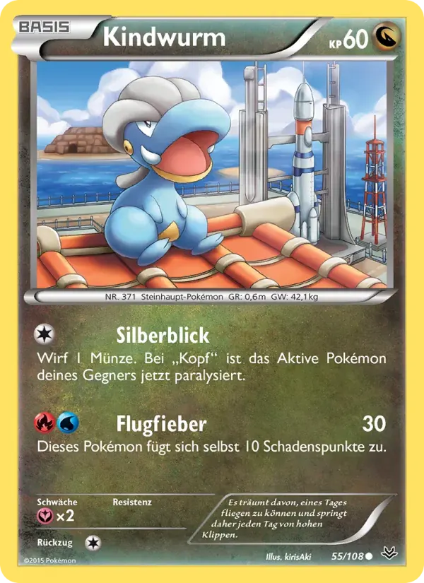 Kindwurm — Drachenleuchten 55 German Pokémon card