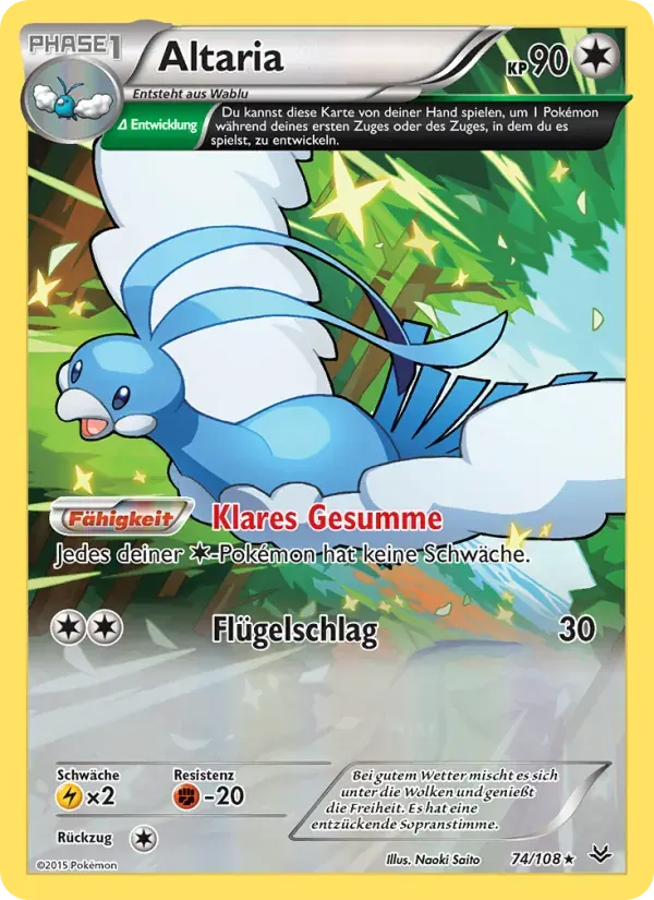 Altaria — Drachenleuchten 74 German Pokémon card