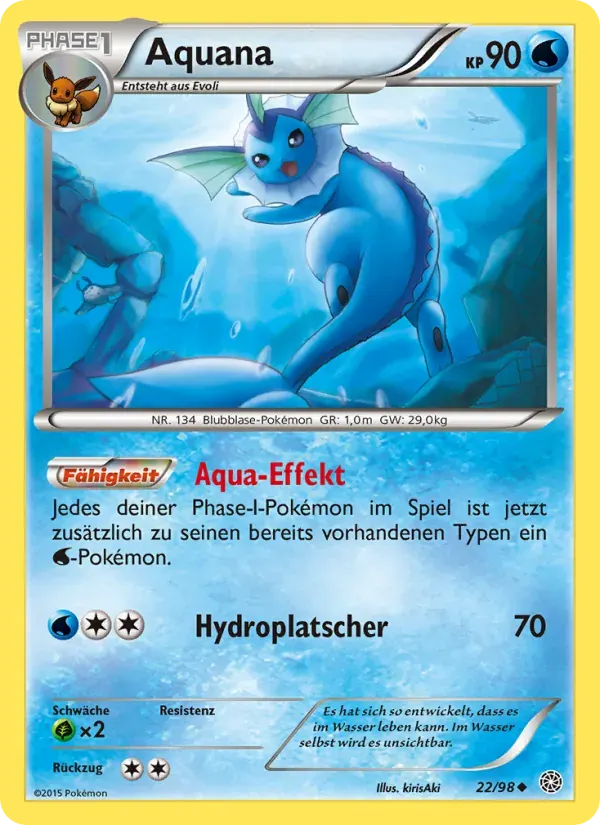 Aquana — Ewiger Anfang 22 German Pokémon card