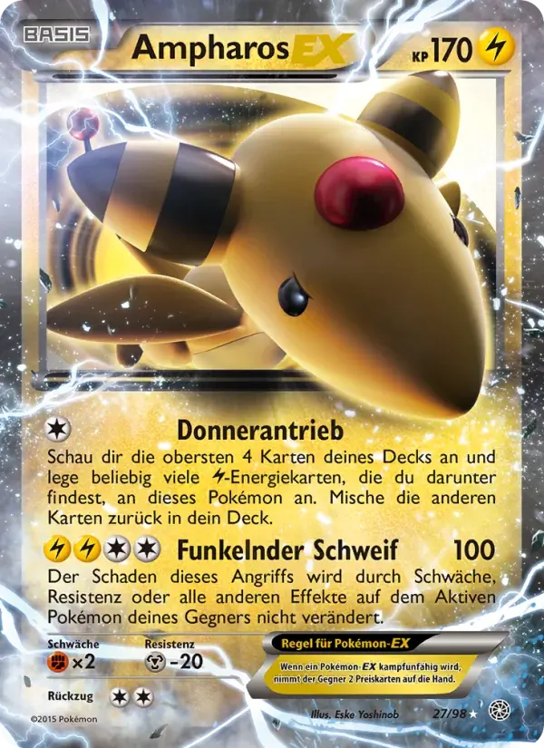 Ampharos EX — Ewiger Anfang 27 German Pokémon card