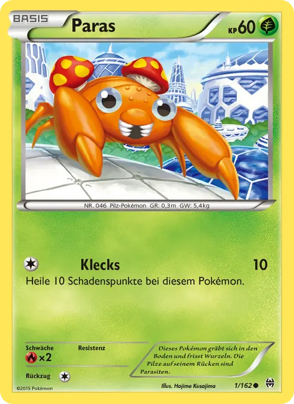 Paras — TURBOstart 1 German Pokémon card