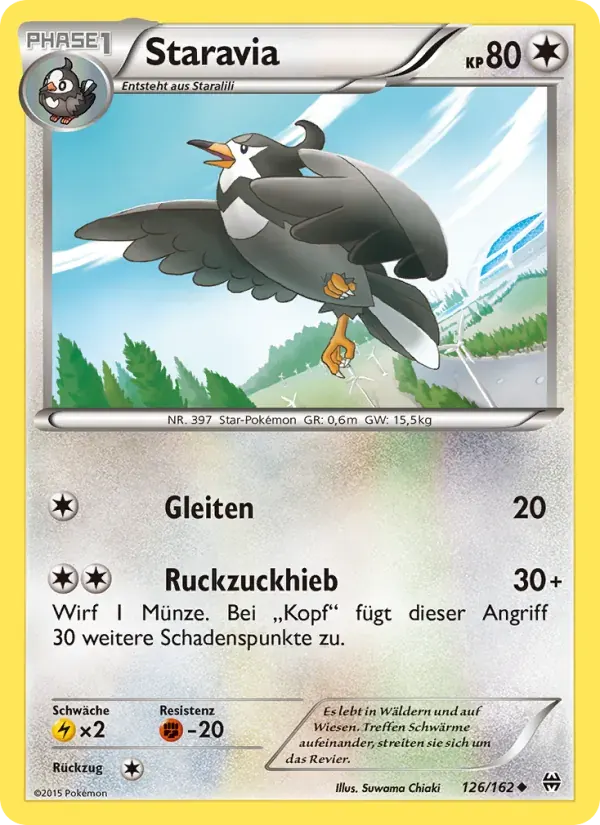 Staravia — TURBOstart 126 German Pokémon card