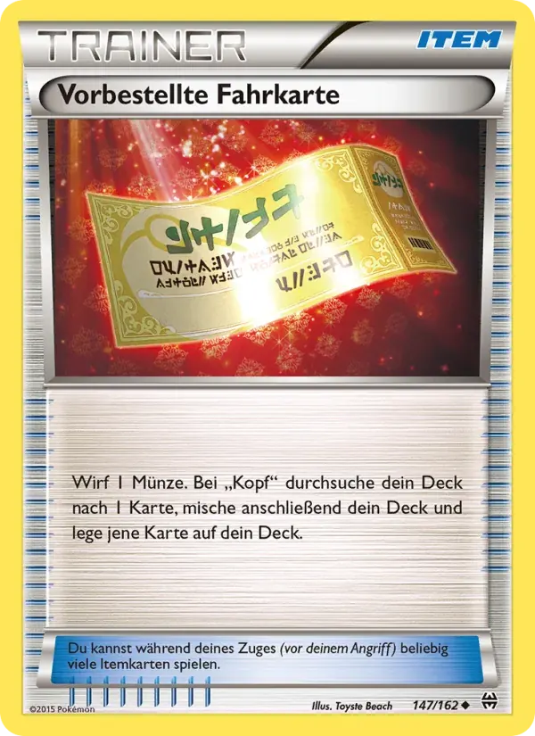 Vorbestellte Fahrkarte — TURBOstart 147 German Pokémon card