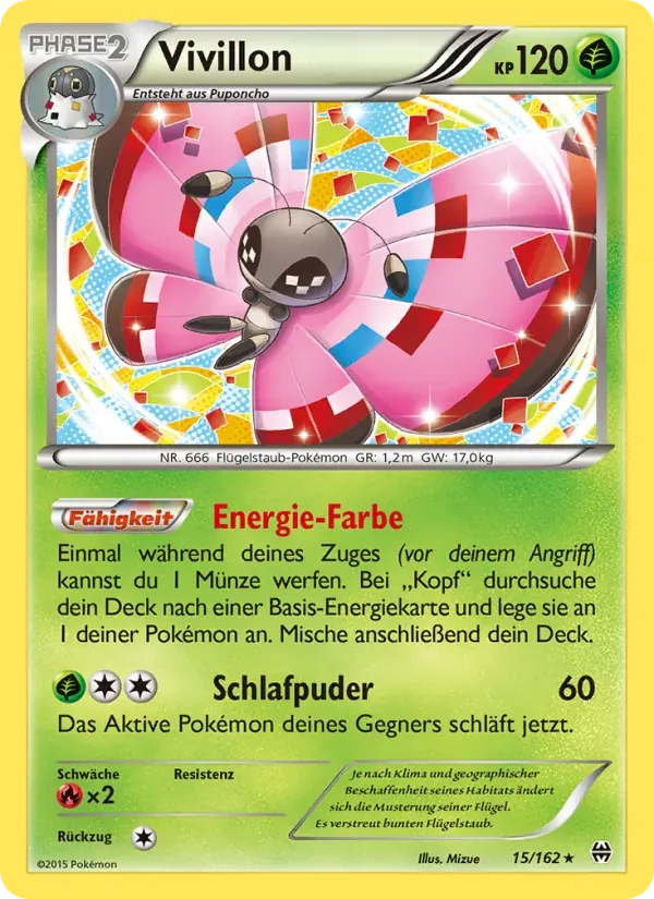 Vivillon — TURBOstart 15 German Pokémon card