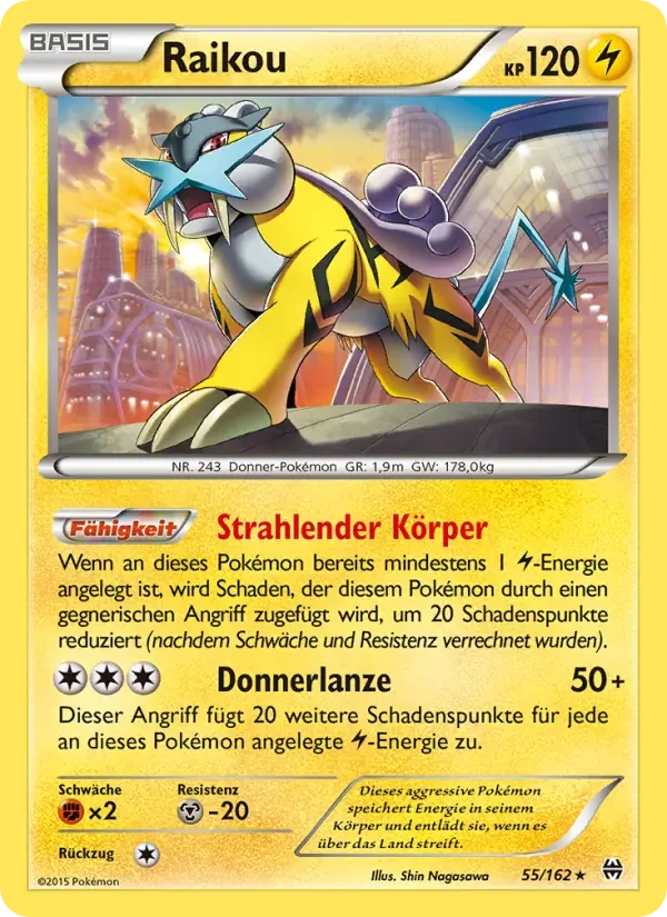 Raikou — TURBOstart 55 German Pokémon card