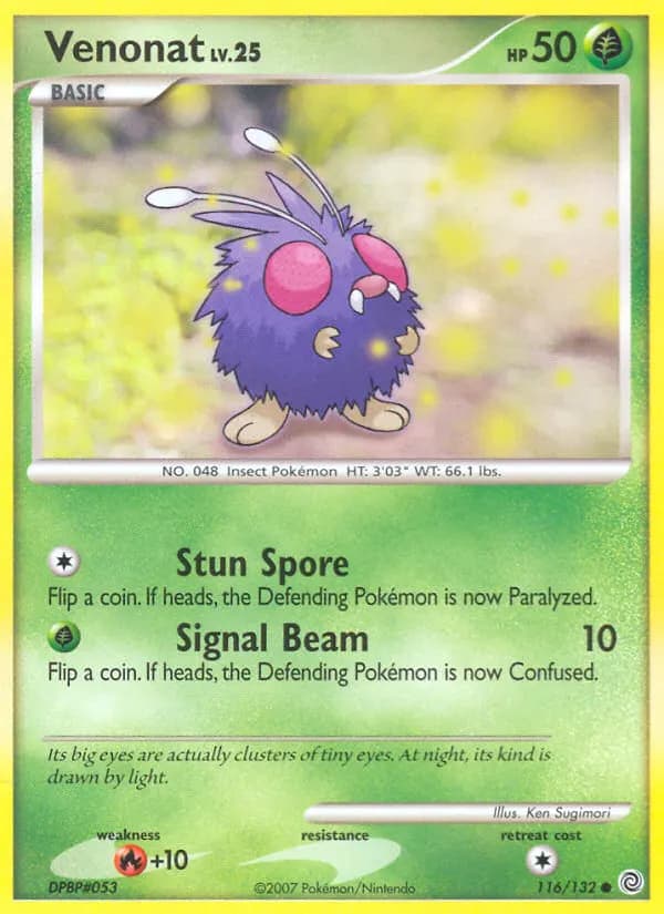 Venonat — Secret Wonders 116 Pokémon card