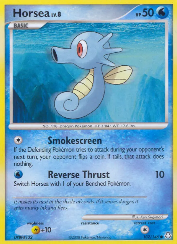 Horsea — Legends Awakened 102 Pokémon card