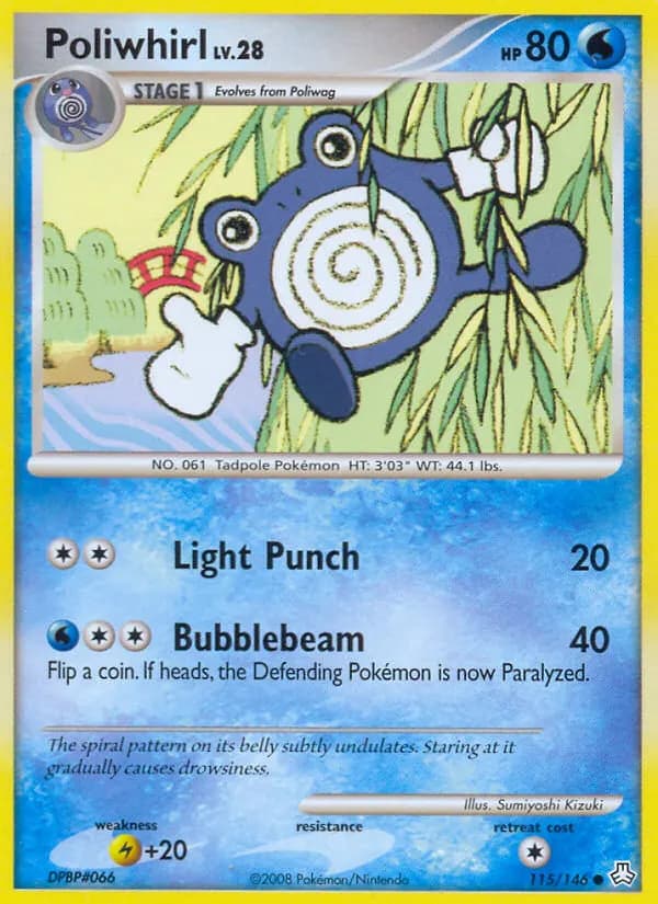 Poliwhirl — Legends Awakened 115 Pokémon card