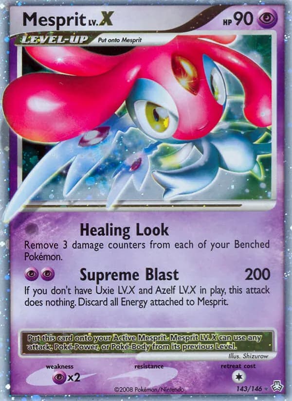 Mesprit LV.X — Legends Awakened 143 Pokémon card