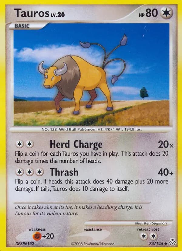 Tauros — Legends Awakened 74 Pokémon card