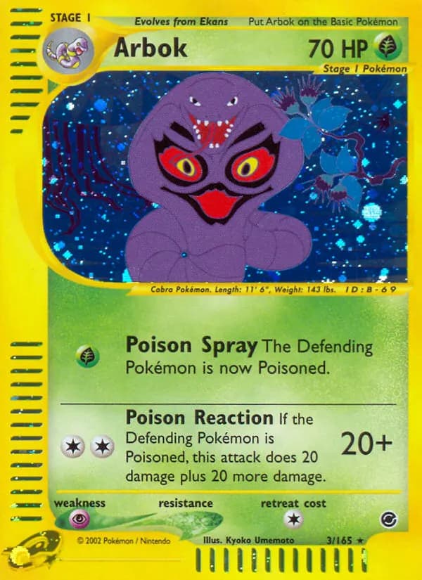 Arbok — Expedition Base Set 3 Pokémon card