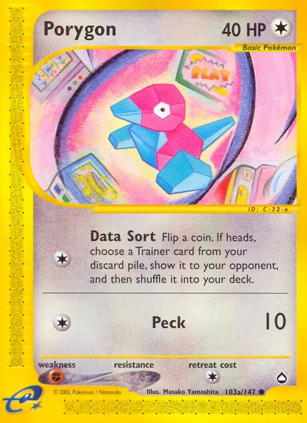 Porygon — Aquapolis 103 Pokémon card