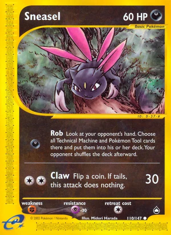 Sneasel — Aquapolis 110 Pokémon card