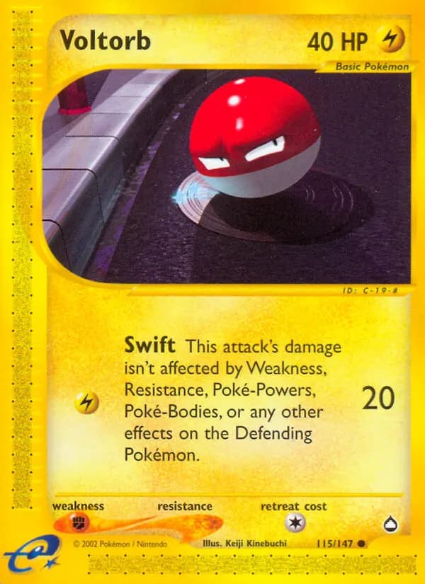 Voltorb — Aquapolis 115 Pokémon card