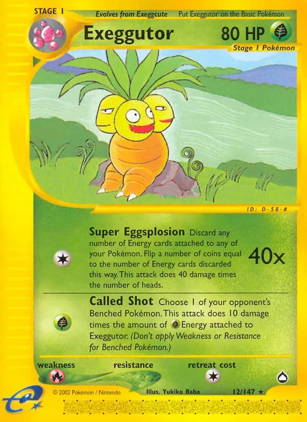 Exeggutor — Aquapolis 12 Pokémon card