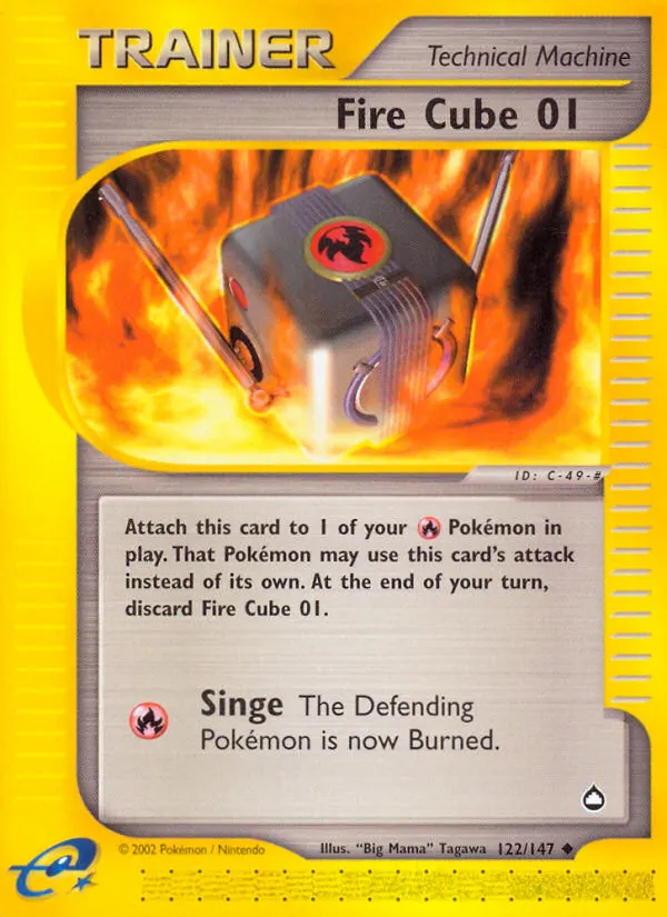 Feuer-Würfel 01 — Aquapolis 122 German Pokémon card