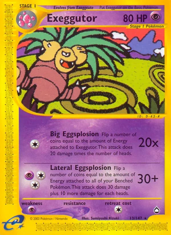 Exeggutor — Aquapolis 13 Pokémon card