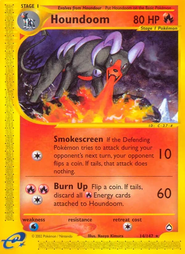 Houndoom — Aquapolis 14 Pokémon card