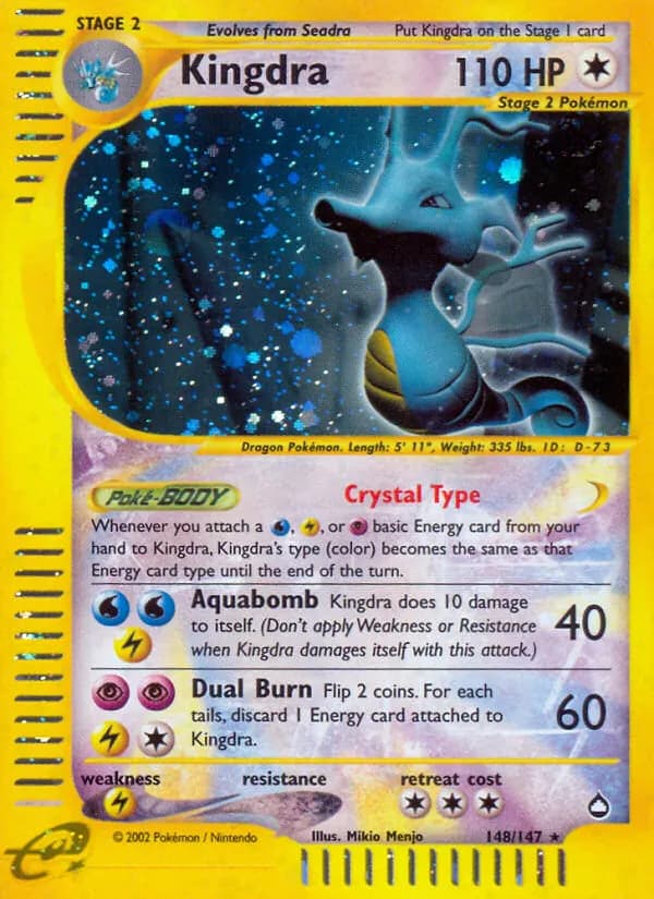 Kingdra — Aquapolis 148 Pokémon card
