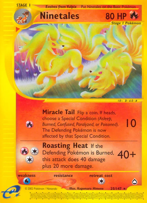 Ninetales — Aquapolis 25 Pokémon card