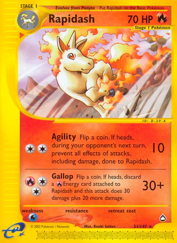 Rapidash — Aquapolis 31 Pokémon card
