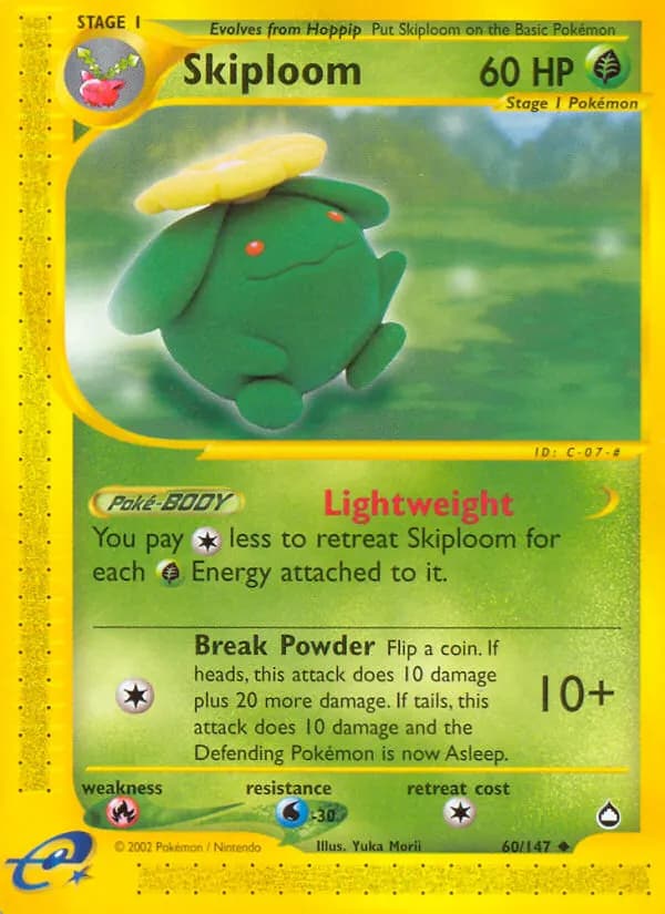Skiploom — Aquapolis 60 Pokémon card