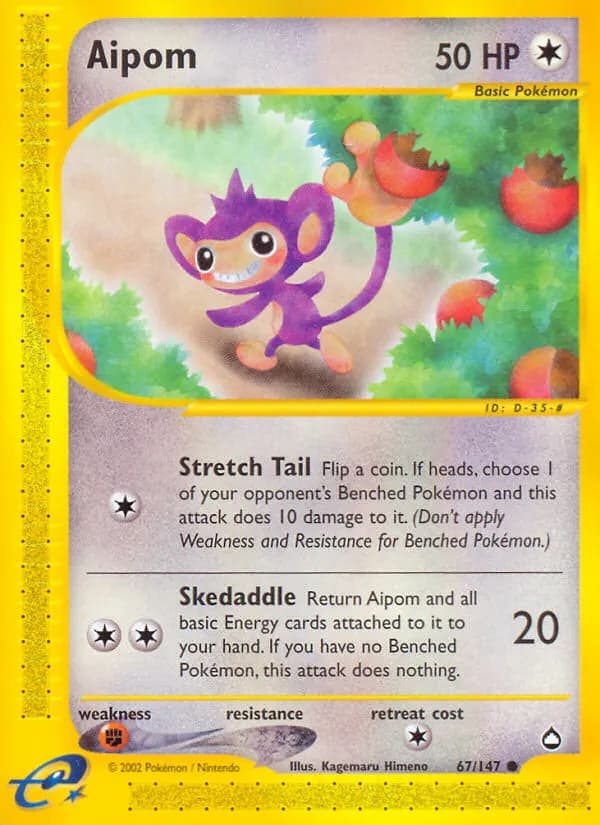 Aipom — Aquapolis 67 Pokémon card