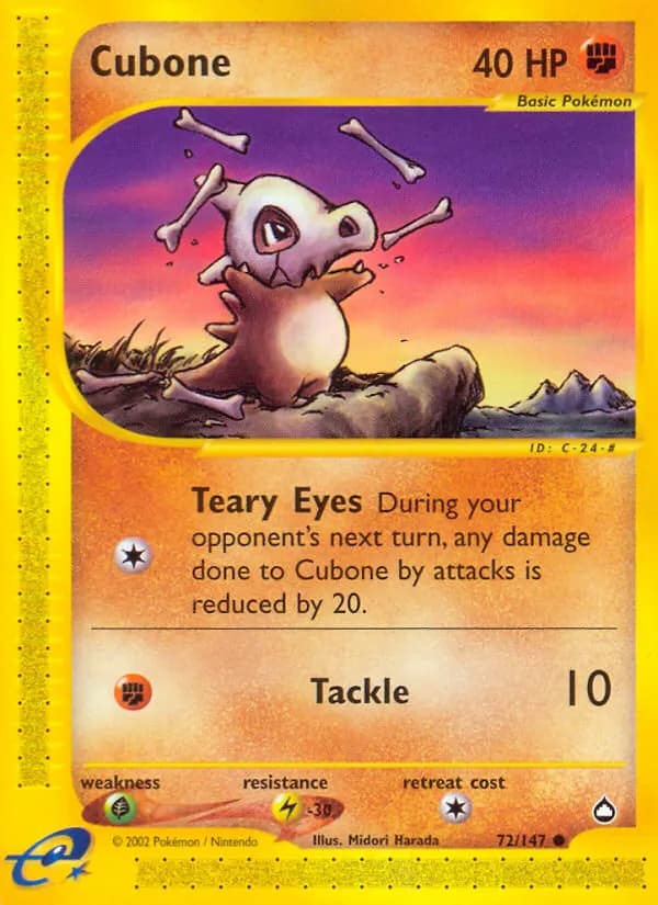 Cubone — Aquapolis 72 Pokémon card