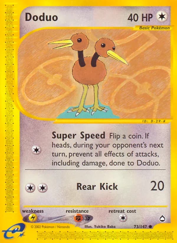 Doduo — Aquapolis 73 Pokémon card