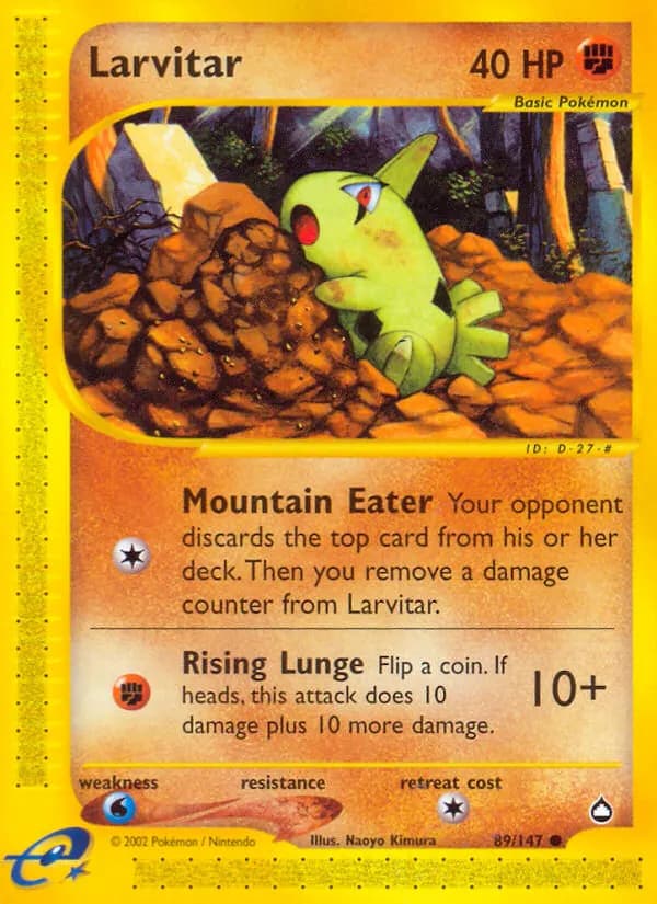Larvitar — Aquapolis 89 Pokémon card