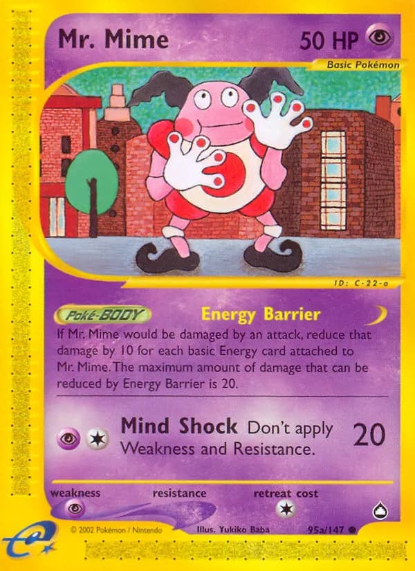 Mr. Mime — Aquapolis 95 Pokémon card