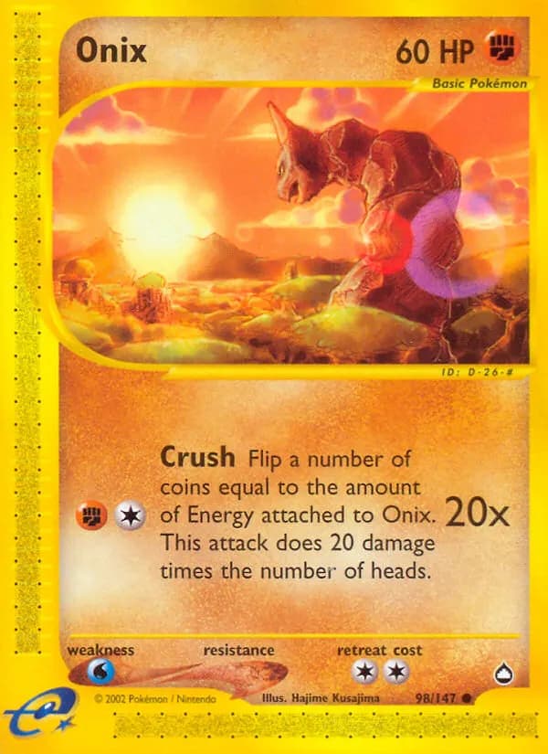 Onix — Aquapolis 98 Pokémon card