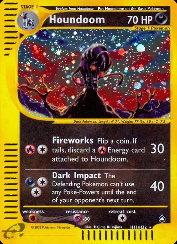 Houndoom — Aquapolis H11 Pokémon card
