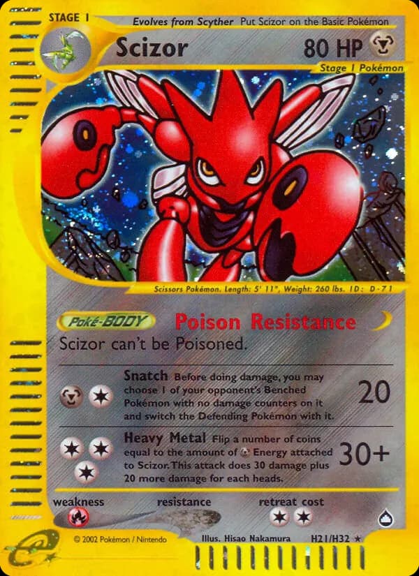 Scizor — Aquapolis H21 Pokémon card