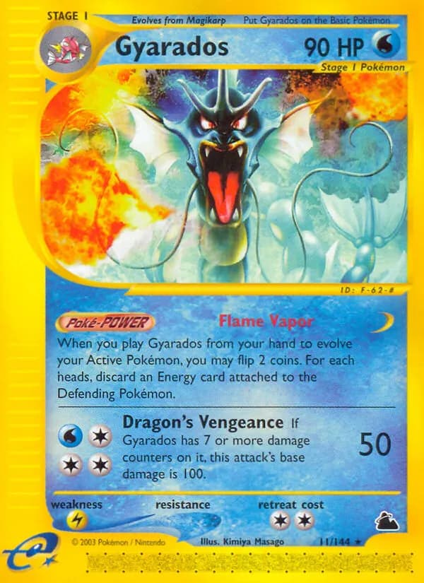 Gyarados — Skyridge 11 Pokémon card