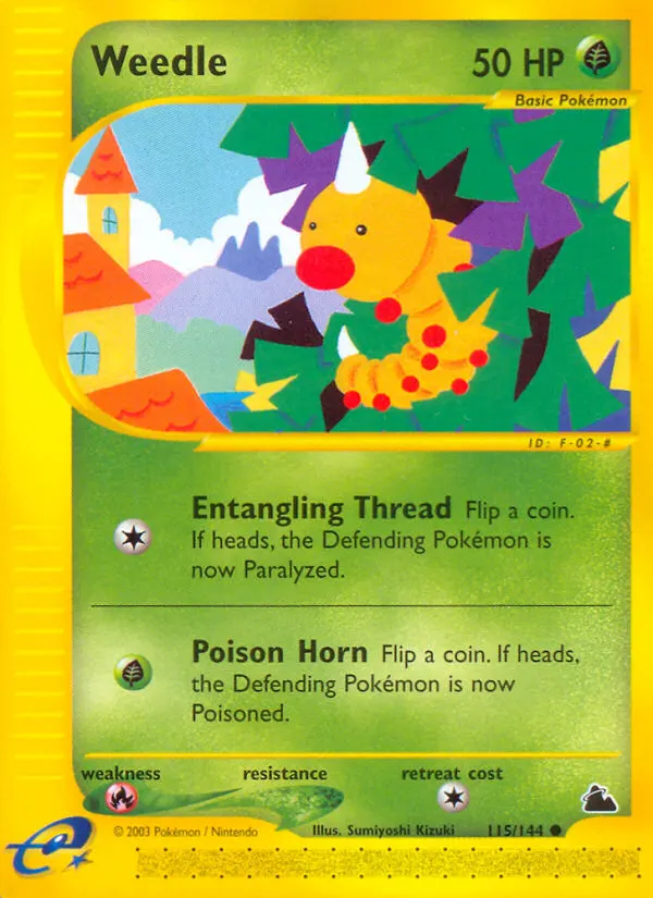 Weedle — Skyridge 115 Pokémon card