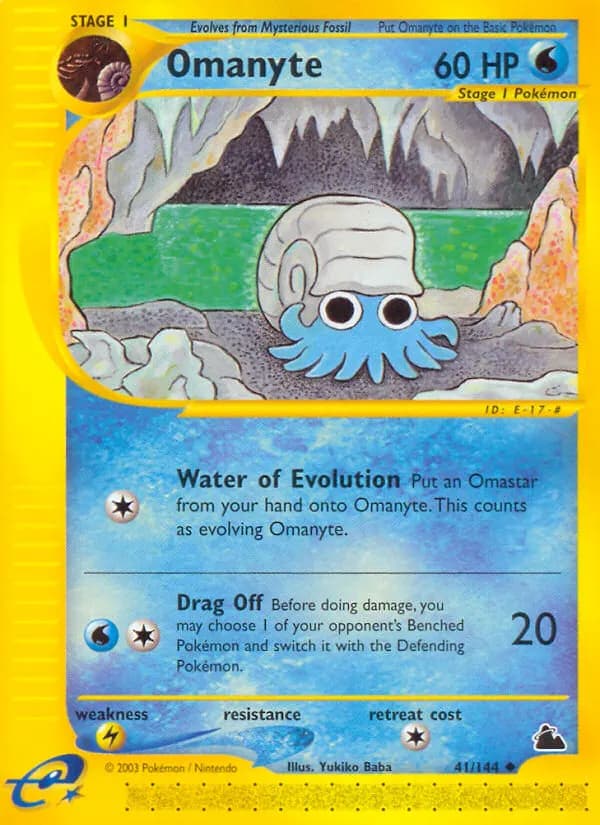 Omanyte — Skyridge 41 Pokémon card